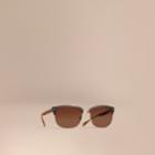 Burberry Burberry Textured Front Square Frame Sunglasses, Brown