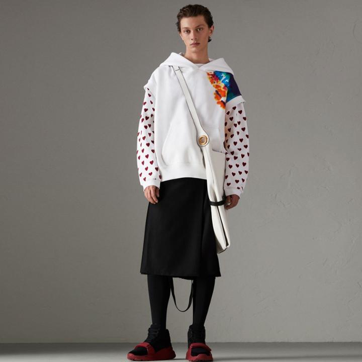 Burberry Burberry Heart Print Jersey Sweatshirt, Size: M, Blue