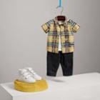 Burberry Burberry Short-sleeve Scribble Check Cotton Shirt, Size: 3y
