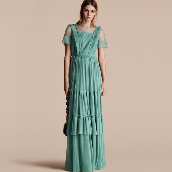 Burberry Ruffle Detail Floor-length Dress