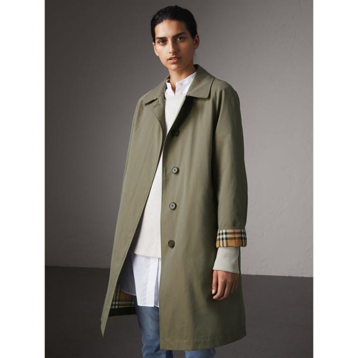 Burberry Burberry The Camden Car Coat, Size: 04, Green