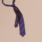 Burberry Burberry Slim Cut Stripe Jacquard Silk Tie, Purple