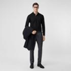 Burberry Burberry Long-sleeve Monogram Motif Cotton Piqu Polo Shirt, Black