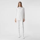 Burberry Burberry Shark Tooth Charm Crystal-embellished Silk Blouse, Size: 0