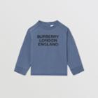 Burberry Burberry Childrens Long-sleeve Logo Print Cotton Top, Size: 2y, Blue