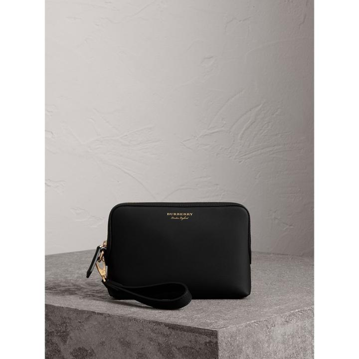 Burberry Burberry Trench Leather Pouch, Black