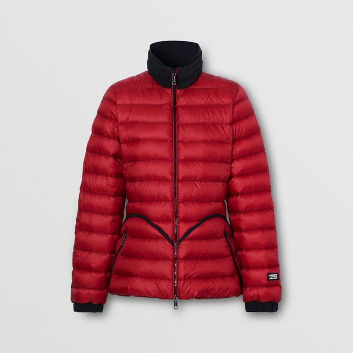 Burberry Burberry Packaway Hood Peplum Puffer Jacket, Red