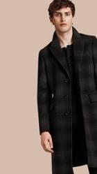 Burberry Tailored Check Wool Cashmere Coat