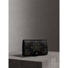 Burberry Burberry Riveted Equestrian Shield Leather Continental Wallet, Black
