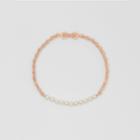 Burberry Burberry Pearl Detail Bicycle Chain Rose Gold-plated Necklace, Yellow