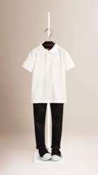Burberry Burberry Check Placket Polo Shirt, Size: 4y, White