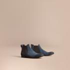 Burberry Burberry Perforated Detail Suede Chelsea Boots, Size: 43, Blue