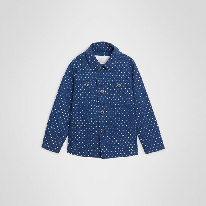 Burberry Burberry Childrens Spot Print Cotton Blend Jacket, Size: 12y, Blue
