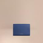 Burberry Burberry Grainy Leather Travel Wallet, Blue
