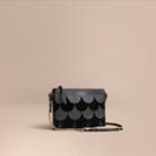Burberry Burberry Two-tone Scalloped Leather And Suede Clutch Bag, Black