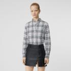 Burberry Burberry Button-down Collar Vintage Check Cotton Shirt, Size: 06, Blue