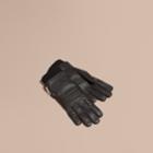 Burberry Burberry Biker Style Leather Gloves, Size: 9, Black