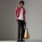 Burberry Burberry Short-sleeve Check Cotton Shirt, Red