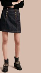 Burberry Denim A-line Skirt
