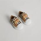 Burberry Burberry Vintage Check And Leather Sneakers, Size: 5