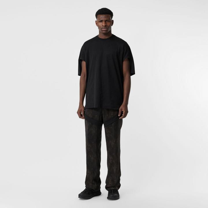 Burberry Burberry Cut-out Detail Cotton T-shirt, Black