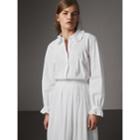 Burberry Burberry Ruffle And Pintuck Detail Cotton Shirt, Size: 04, White