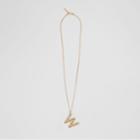 Burberry Burberry 'w' Alphabet Charm Gold-plated Necklace, Yellow