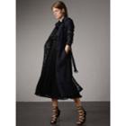 Burberry Burberry Macram Lace Trench Coat, Size: 08, Blue