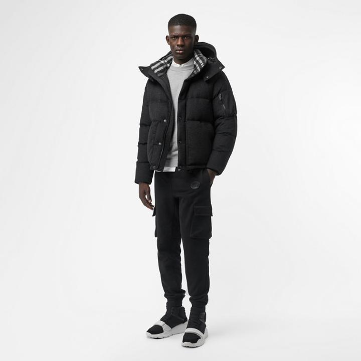 Burberry Burberry Detachable Hood Cashmere Down-filled Jacket, Size: 44, Grey