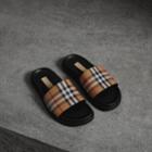 Burberry Burberry Vintage Check And Leather Slides, Size: 36, Yellow