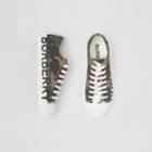 Burberry Burberry Logo Print Camouflage Cotton Sneakers, Size: 42