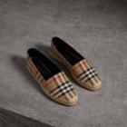 Burberry Burberry Vintage Check And Leather Espadrilles, Size: 38