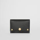 Burberry Burberry Triple Stud Leather Folding Wallet, Black