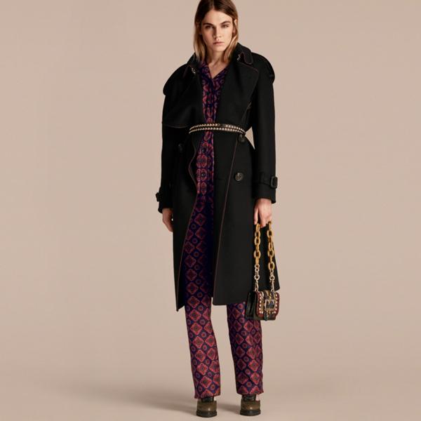 Burberry Deconstructed Cashmere Wool Trench Coat With Piping