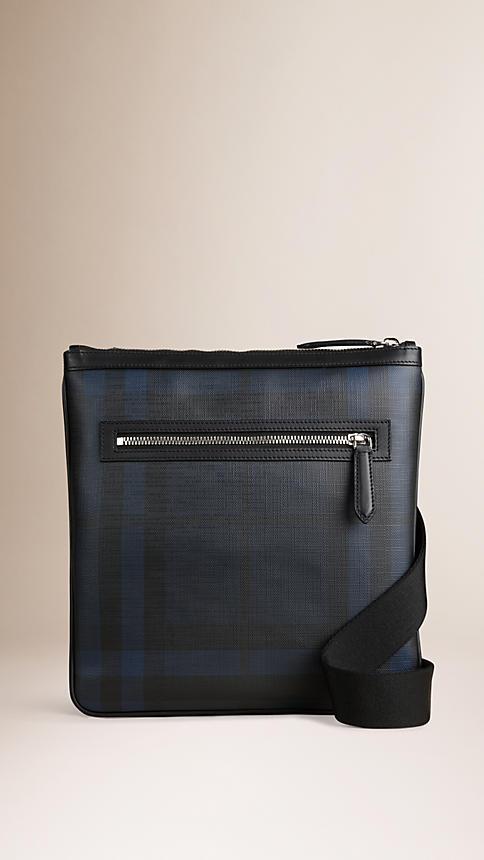 Burberry Leather Trim London Check Crossbody Bag