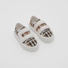 Burberry Burberry Childrens Vintage Check Cotton And Leather Sneakers, Size: 7