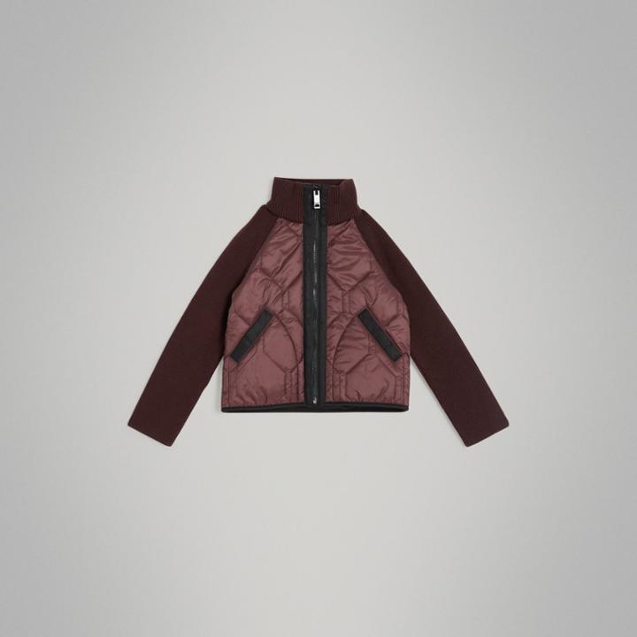 Burberry Burberry Knitted Sleeve Quilted Jacket, Size: 14y