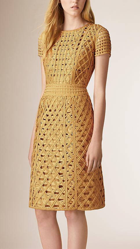 Burberry Prorsum Macram Tape Shift Dress
