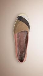 Burberry Check Jute Cotton And Suede Espadrilles