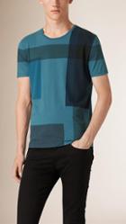 Burberry Colour Block Check Cotton T-shirt