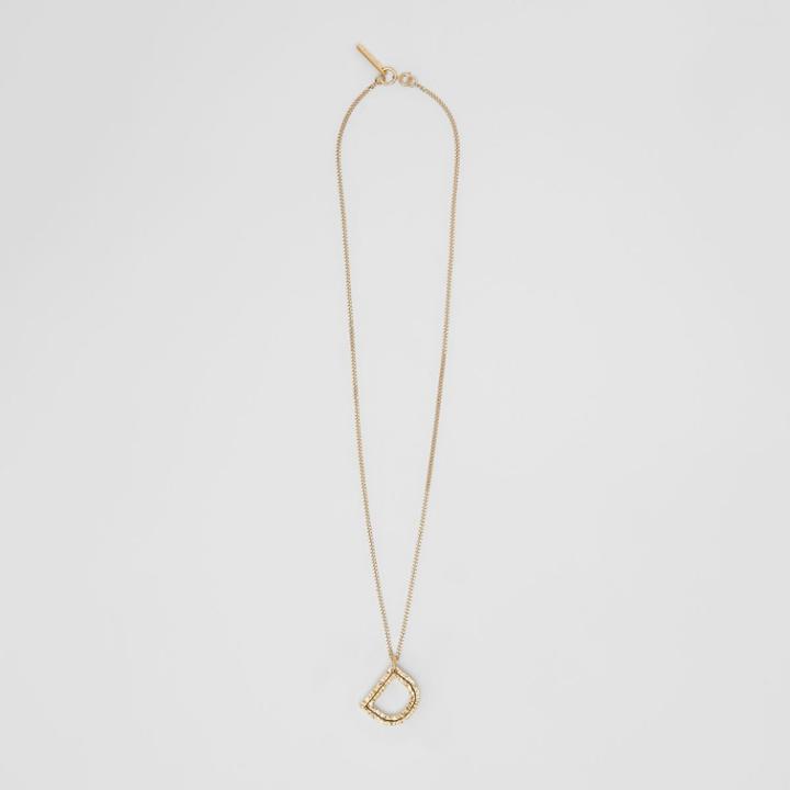 Burberry Burberry 'd' Alphabet Charm Gold-plated Necklace, Yellow