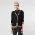 Burberry Burberry Icon Stripe Detail Wool Cardigan, Black
