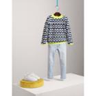 Burberry Burberry Dot Print Striped Cotton Cashmere Sweater, Size: 8y