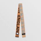 Burberry Burberry Vintage Check And Logo Print Silk Skinny Scarf, Beige