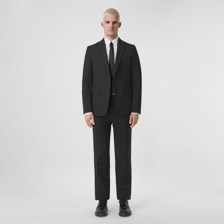 Burberry Burberry Grain De Poudre Wool Tuxedo Trousers, Size: 44