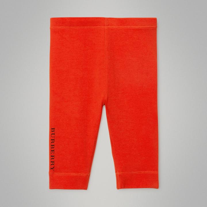 Burberry Burberry Logo Detail Stretch Cotton Leggings, Size: 2y, Red