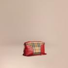 Burberry Burberry Horseferry Check And Leather Clutch Bag, Red