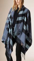 Burberry Check Wool And Cashmere Cape