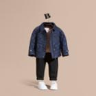 Burberry Burberry Diamond Quilted Trench Coat, Size: 2y, Blue