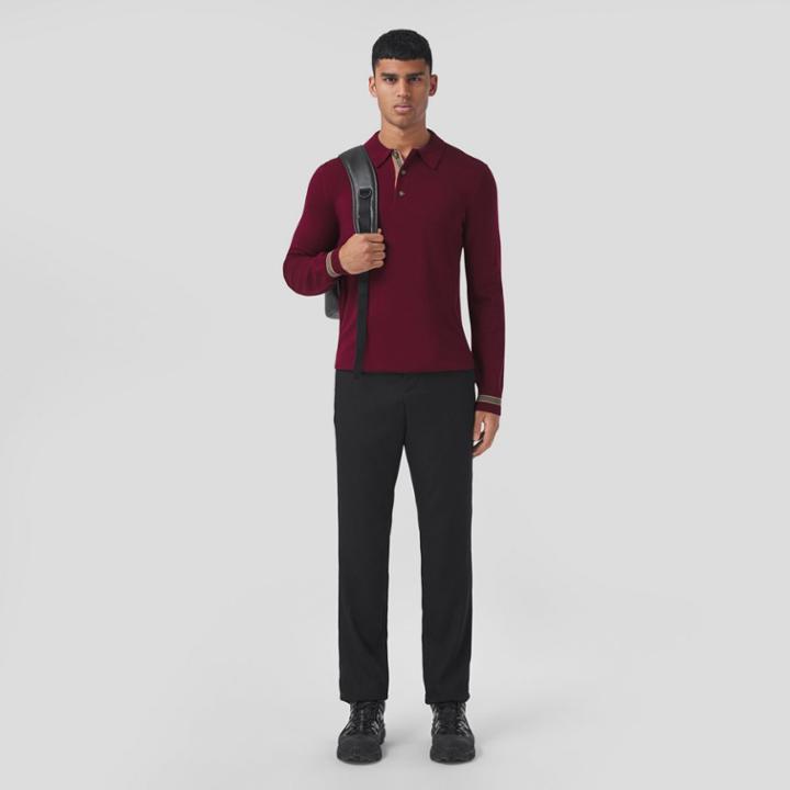 Burberry Burberry Long-sleeve Icon Stripe Detail Wool Polo Shirt